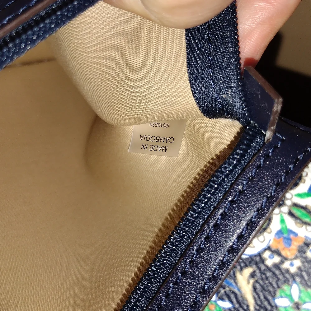 NWOT Tory Burch Floral Tote Bag - Navy and Multicolor